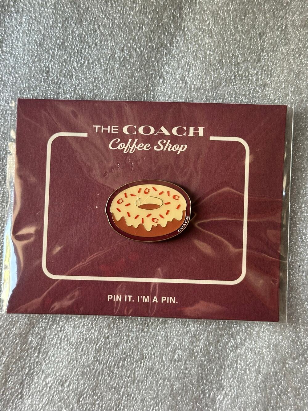 NWT Coach Coffee Shop Donut Enamel Pin CS737 Collectible Bag Charm Gift